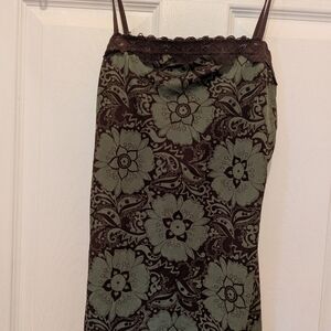 Y2K Hot Tempered Don't Be Afraid Mesh Top Cami TOP Floral Lace Boho Hippie Art